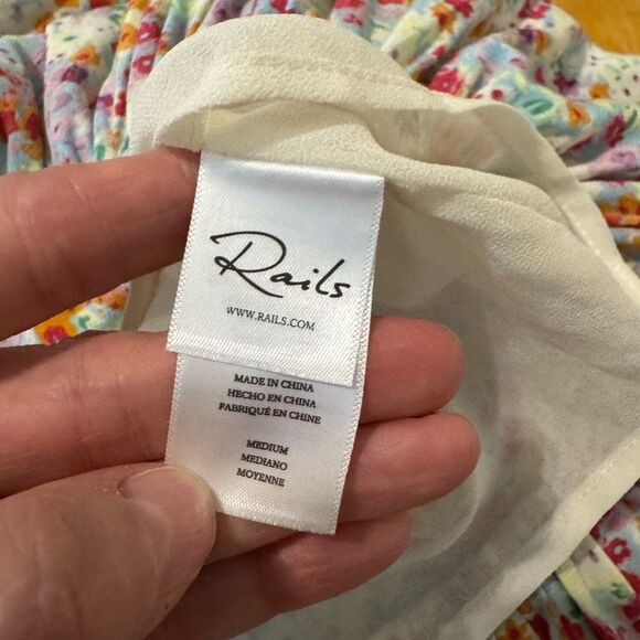 Rails Frida Fleur Floral Meadow Midi Dress Boho Peasant Romantic Bohemian MED - Picture 11 of 13